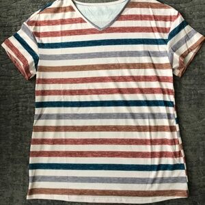 *Striped v-neck top